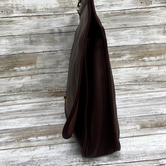 VTG Coach Leather Dowel Briefcase 5292 Messenger Bag Brown Crossbody Turnlock - Picture 6 of 16